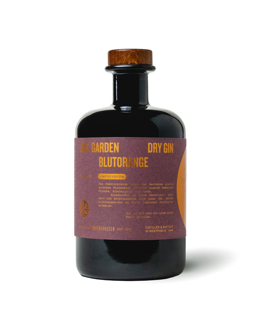 JOS. GARDEN Blutorangen Dry Gin in 500 ml-Flasche – limitierte Edition mit sizilianischer Blutorange, frischen Kräutern und fein-würzigen Botanicals.