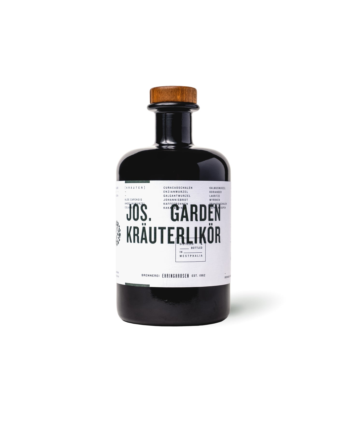 Jos. Garden Kräuterlikör in 500 ml-Flasche – handcrafted Kräuterlikör mit Orange, Kakao, Gewürzen und vollmundigem Aroma.
