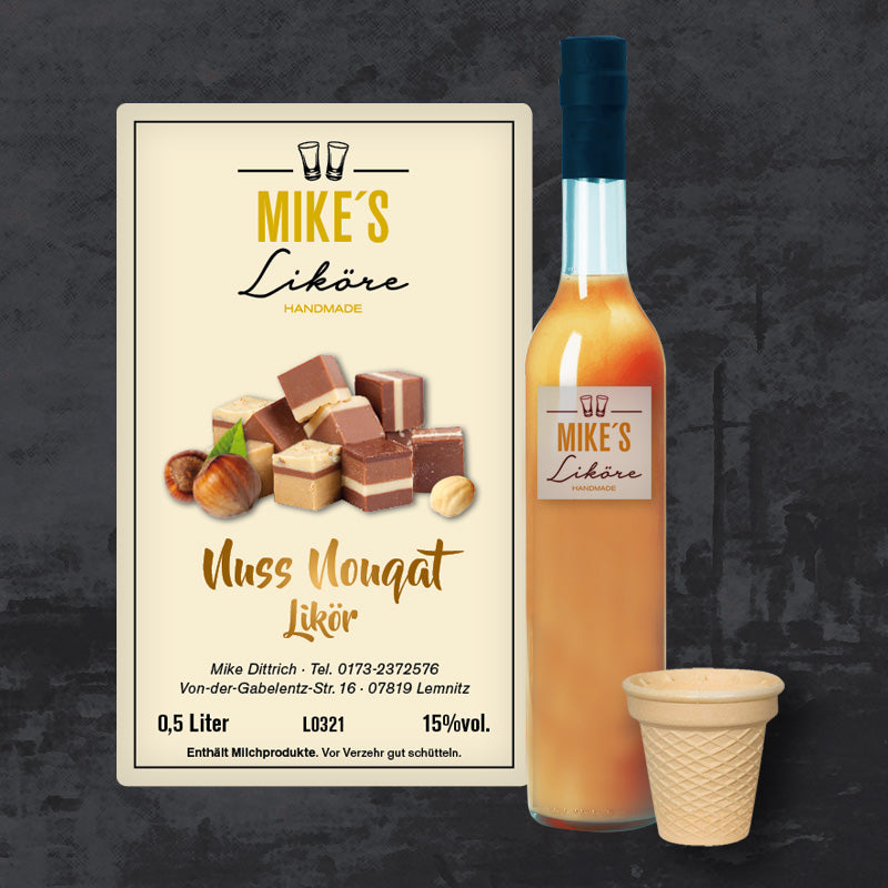 Cremiger Nuss Nougat Likör – vollmundig, schokoladig-nussig mit feiner Süße, ideal zum Genießen oder Verfeinern von Desserts